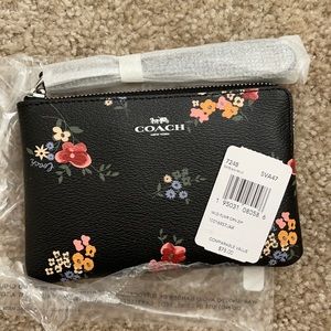Coach floral leather wristlet
